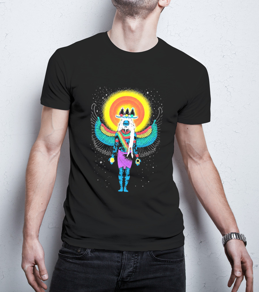 Major Lazer Swizz Beatz Psychedelic Ancient Egyptian Winged Sunburst Deity T-Shirt