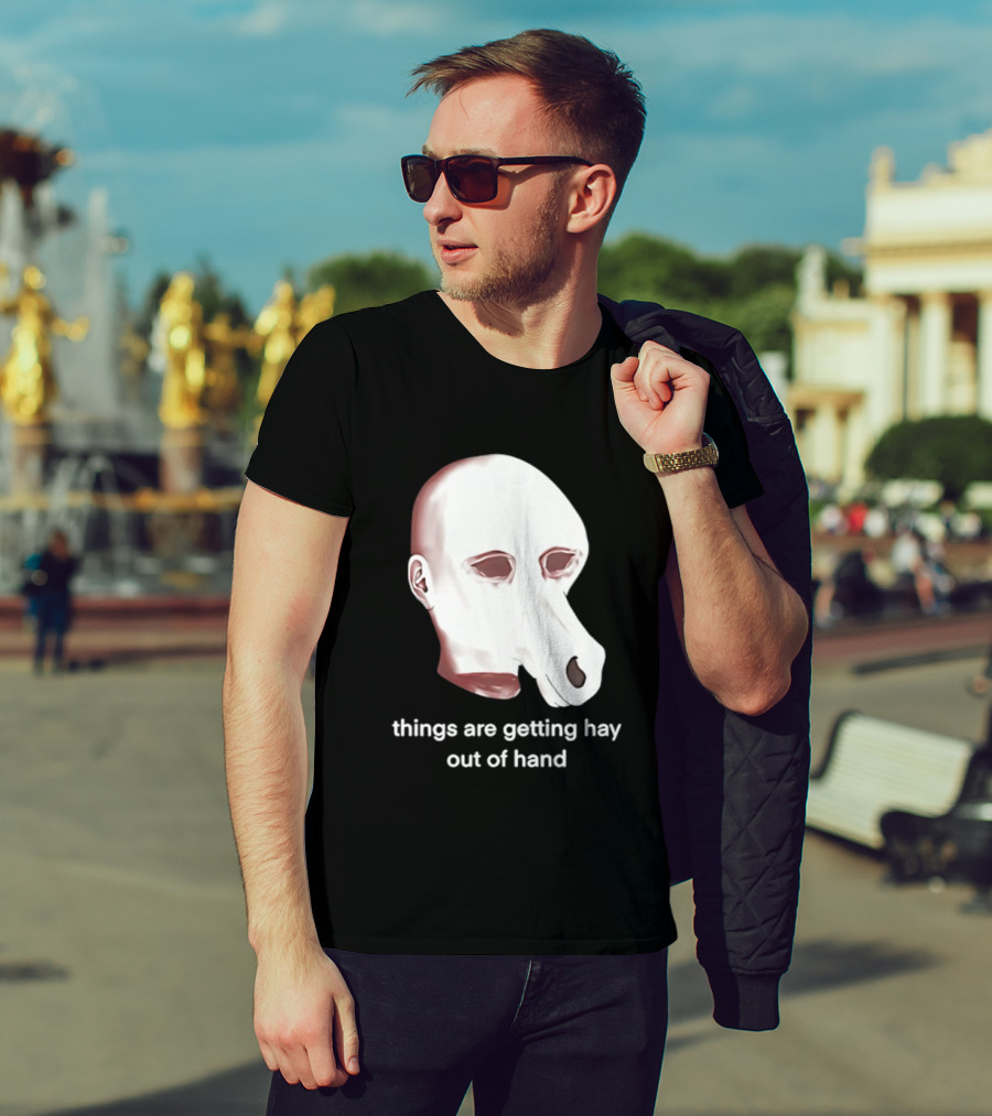 Things Are Getting Hay Out Of Hand Horse Head T-Shirt