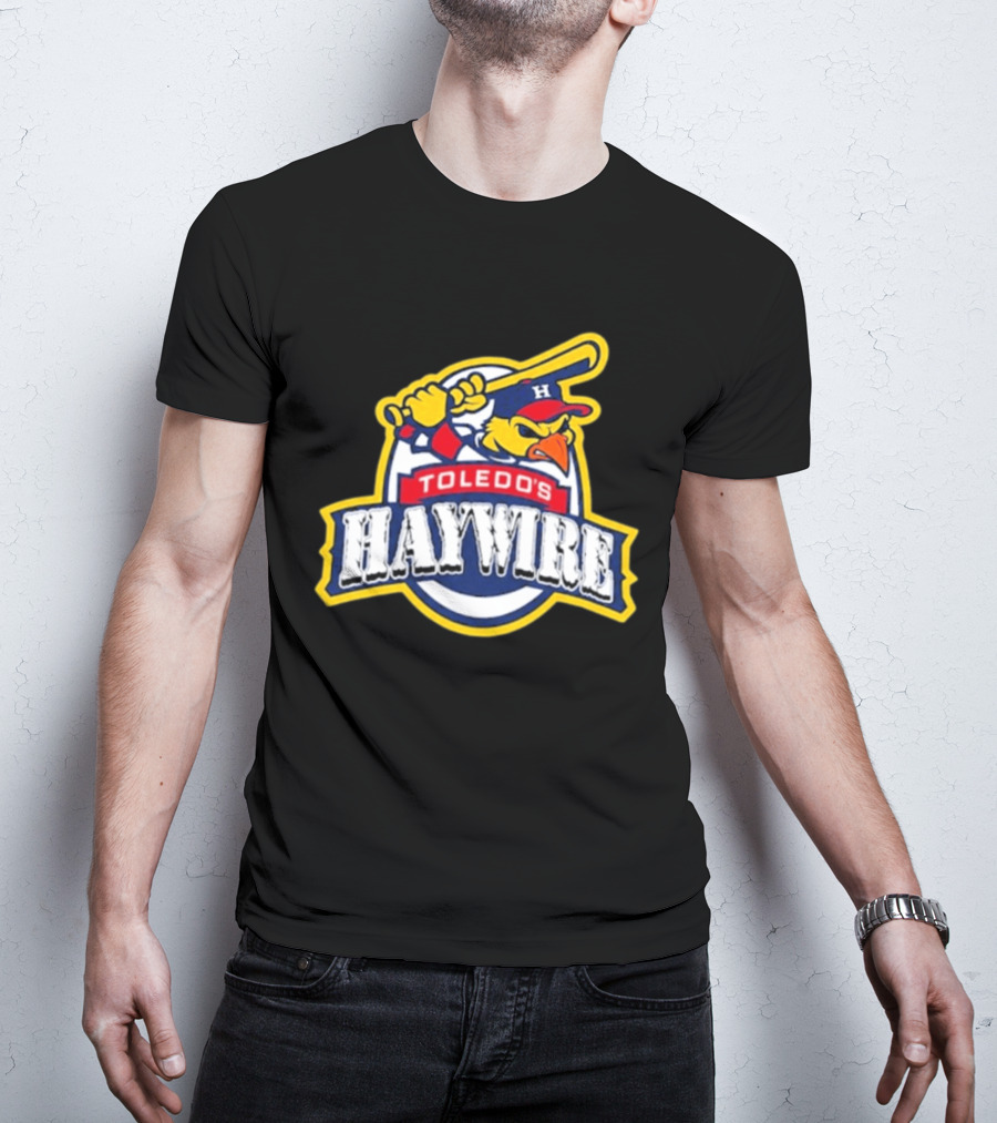 Toledo's Haywire Baseball Mascot With Bat And Cap H T-Shirt