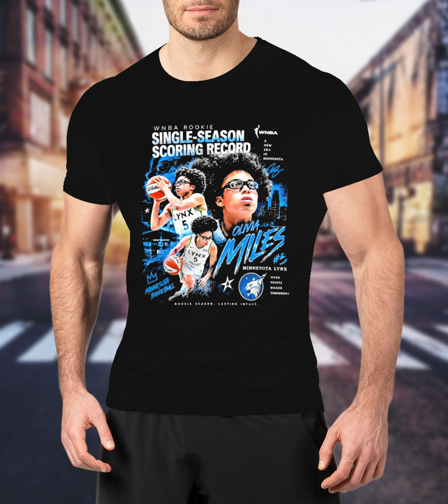 WNBA Rookie Olivia Miles Minnesota Lynx Single Season Scoring Record Impact T-Shirt
