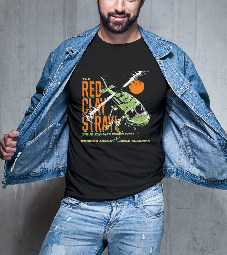 The Red Clay Strays With St. Paul & The Broken Bones Helicopter March 26 2027 Regions Arena Mobile Alabama T-Shirt