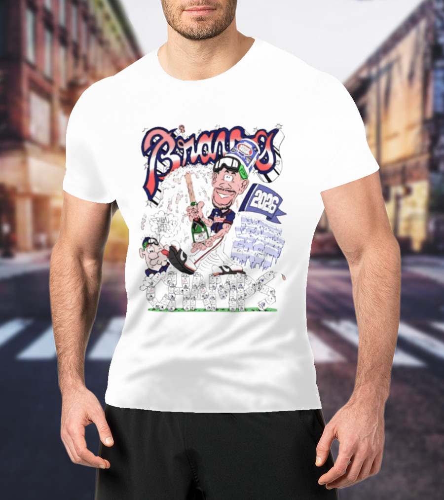 Atlanta Braves 2026 Champs National League East Caricatures Baseball T-Shirt