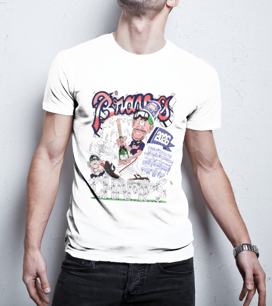 Atlanta Braves 2026 Champs National League East Caricatures Baseball T-Shirt
