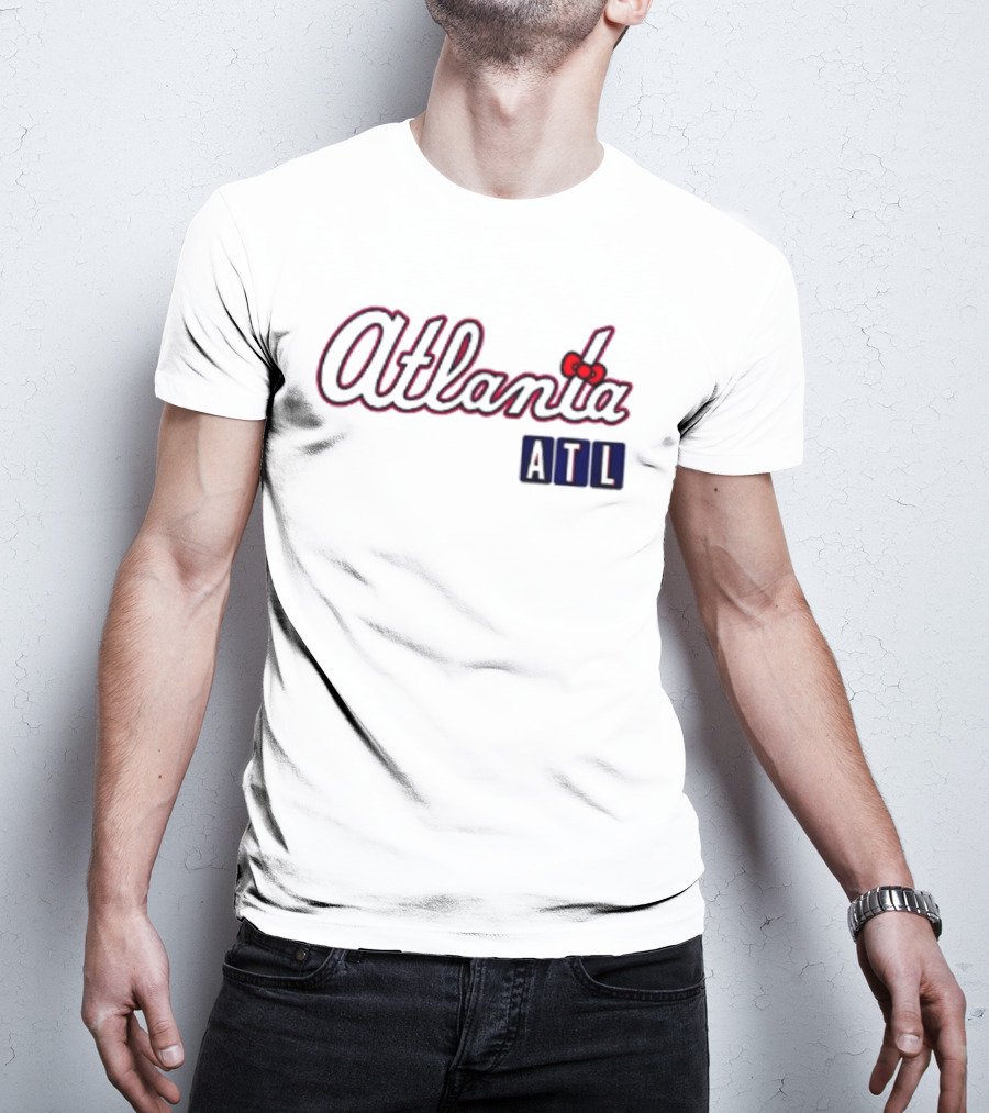 Atlanta Braves Hello Kitty ATL 2026 Baseball Cartoon Collaboration T-Shirt