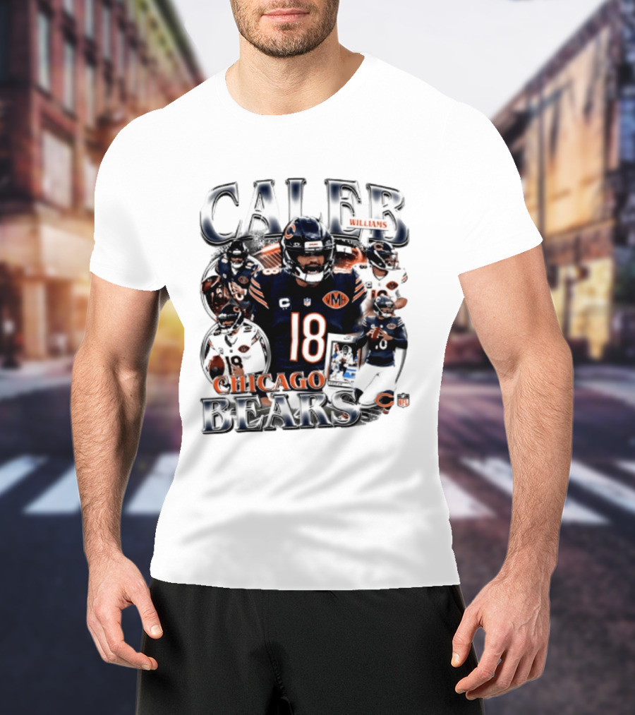 Caleb Williams Chicago Bears 18 Player Collage 2026 T-Shirt