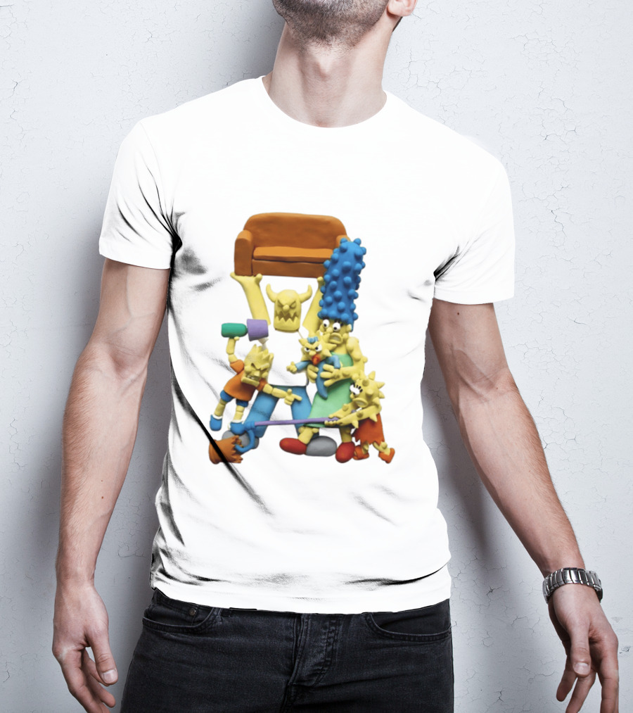 Couch Gag Sculpted Family Chaos Iconic Animation T-Shirt