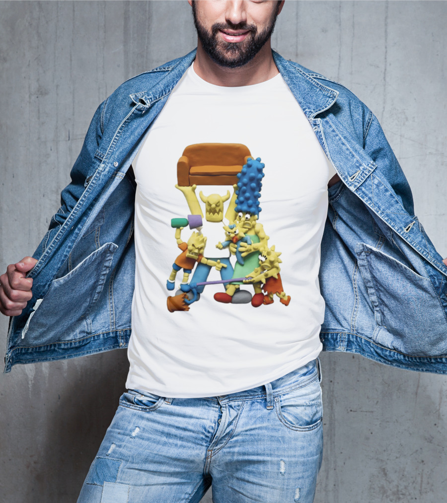Couch Gag Sculpted Family Chaos Iconic Animation T-Shirt