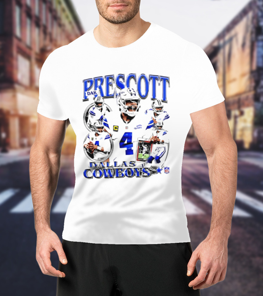 Prescott 4 Dallas Cowboys Player Collage 2026 T-Shirt