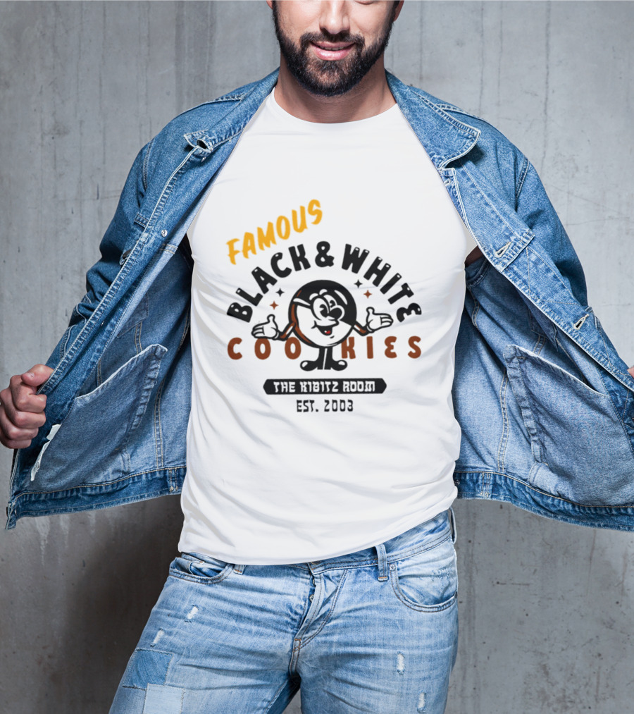 Famous Black And White Cookies The Kibitz Room Est 2003 T-Shirt