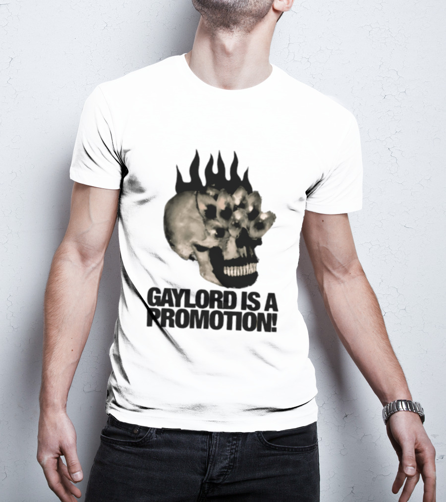 Gaylord Is A Promotion Skull Flamed Spikes Sarcastic T-Shirt