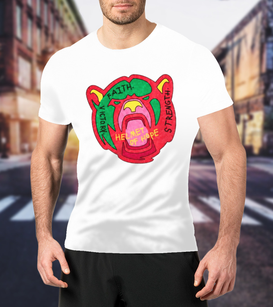 Helmet Of Hope Faith Victory Strength Baylor Football Bear T-Shirt