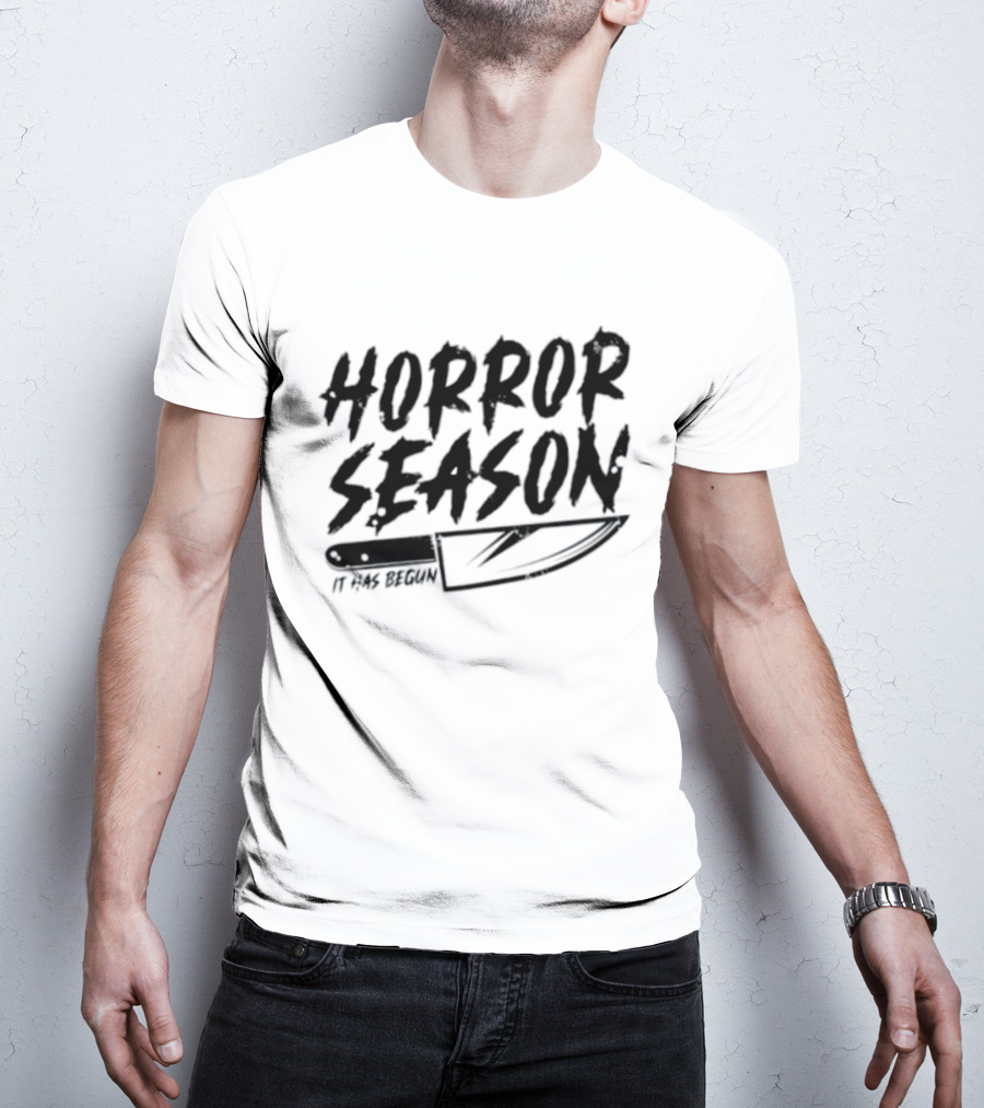 Horror Season It Has Begun Scary Halloween Knife T-Shirt