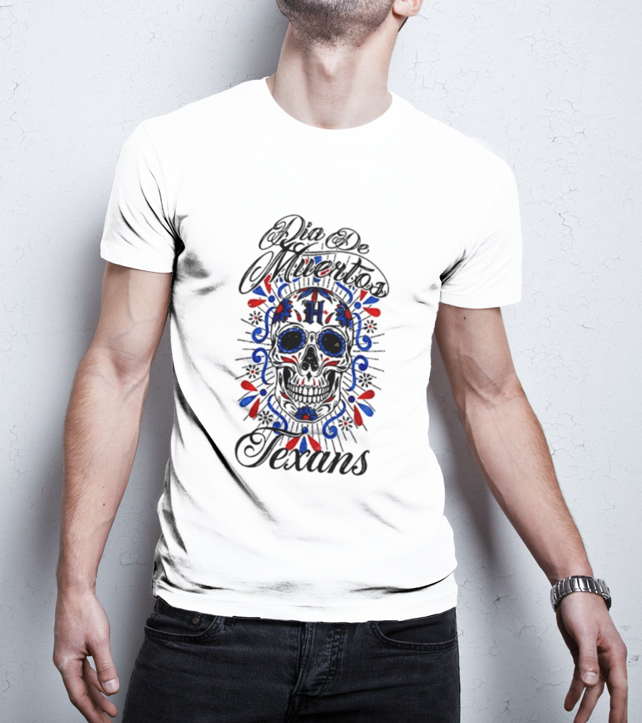 Dia De Los Muertos Texans 2026 Sugar Skull Football T-Shirt