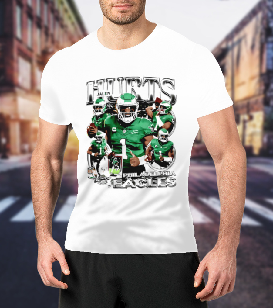 Jalen Hurts Philadelphia Eagles 2026 Hurts Player Collage T-Shirt