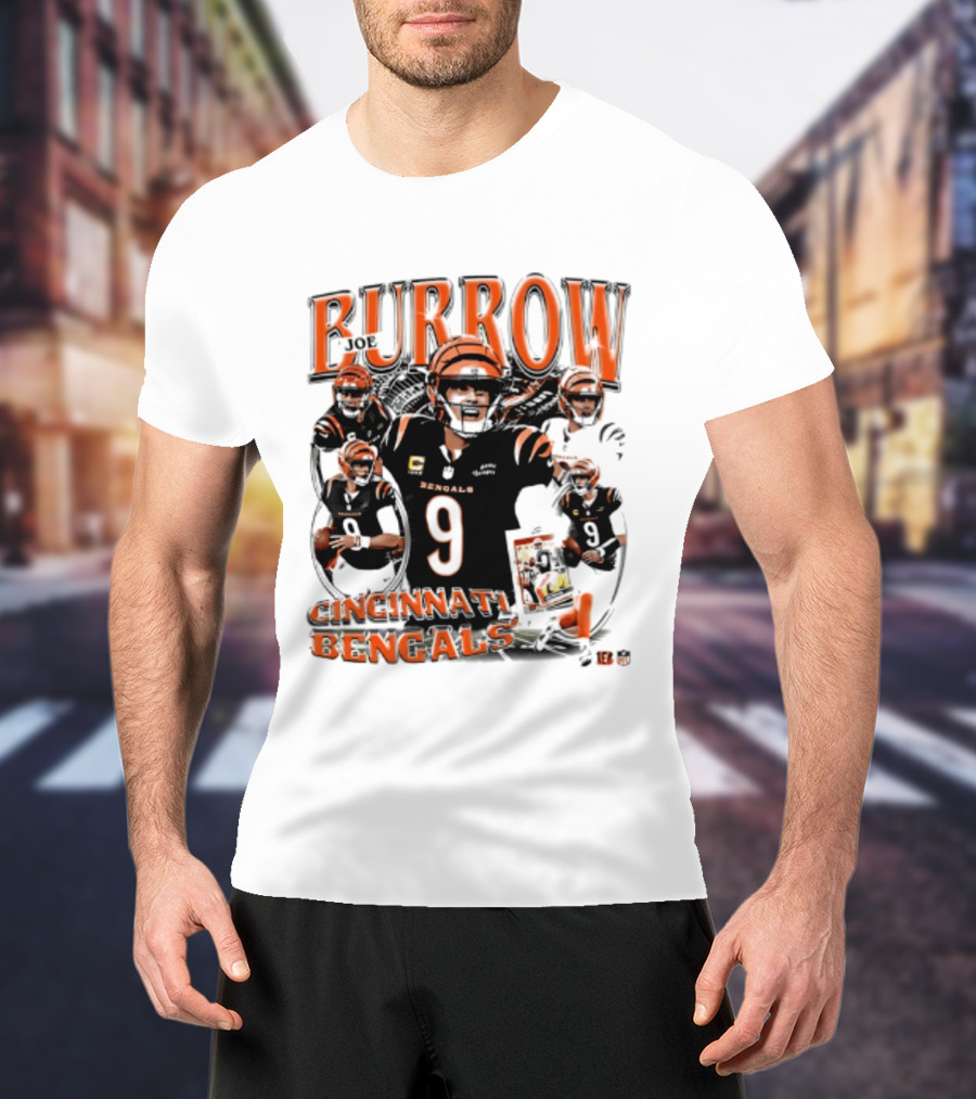 Burrow Cincinnati Bengals 9 Player Collage 2026 T-Shirt