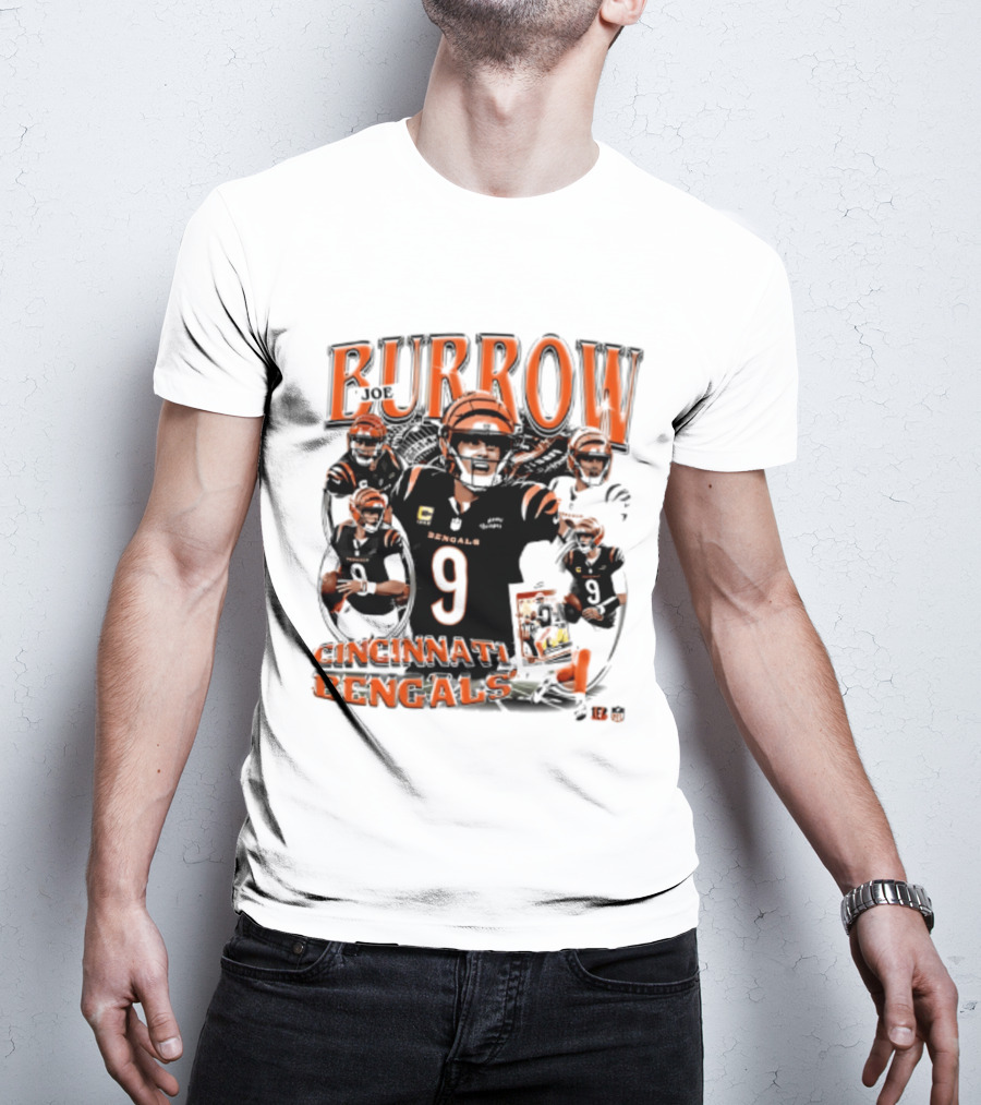 Burrow Cincinnati Bengals 9 Player Collage 2026 T-Shirt