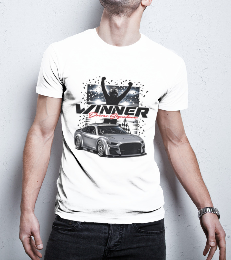 Joey Logano 2026 Winner Bass Pro Shops Night Race Victory Car And Driver Signature T-Shirt
