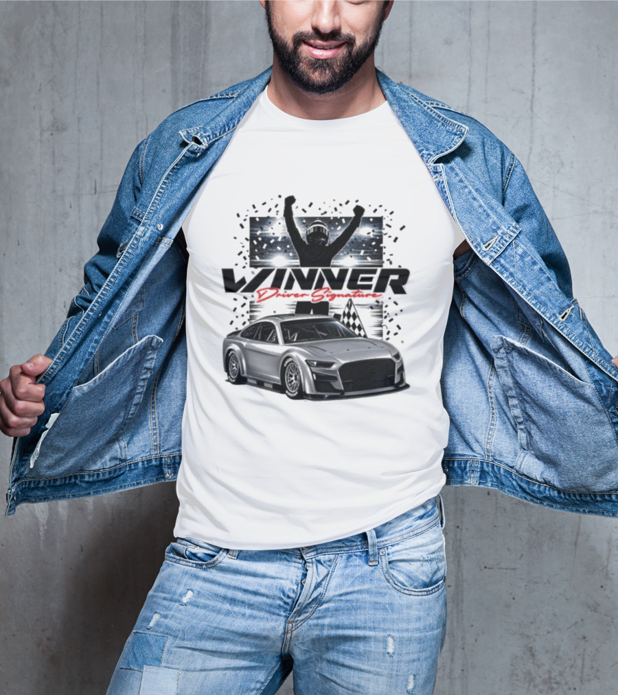 Joey Logano 2026 Winner Bass Pro Shops Night Race Victory Car And Driver Signature T-Shirt