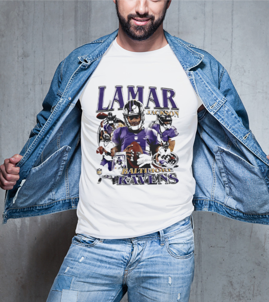 Lamar Jackson Baltimore Ravens Player Collage T-Shirt