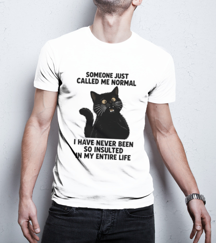 Someone Just Called Me Normal Black Cat Humor Never Been So Insulted In My Entire Life T-Shirt