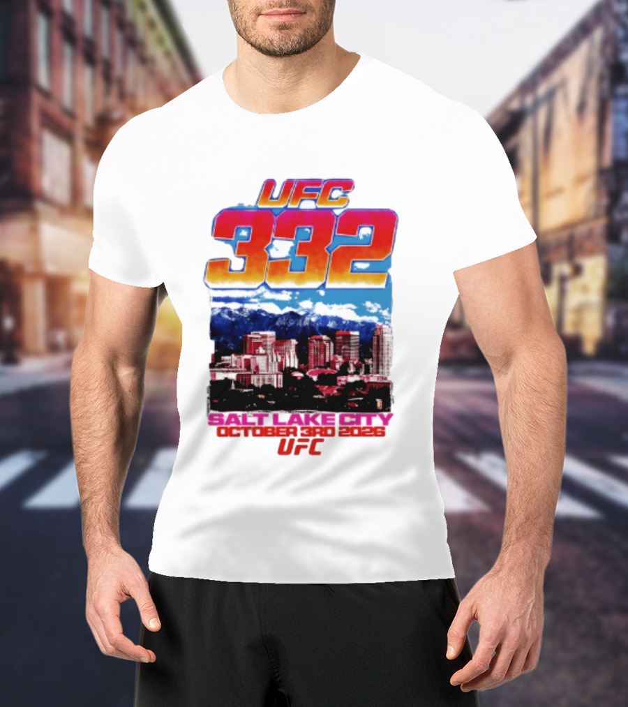 UFC 332 Salt Lake City October 3rd 2026 Urban Skyline Event T-Shirt