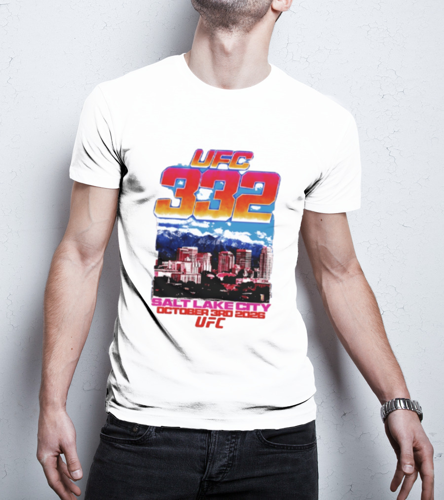 UFC 332 Salt Lake City October 3rd 2026 Urban Skyline Event T-Shirt