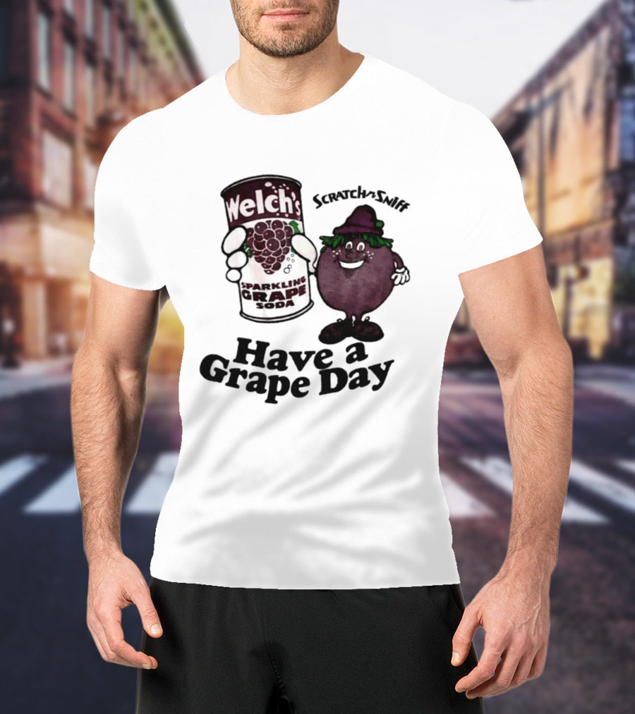 Welch's Scratch N Sniff Sparkling Grape Have A Grape Day T-Shirt