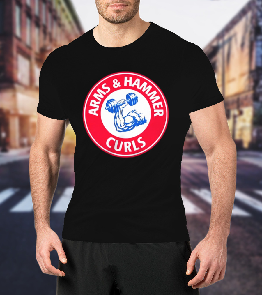 Arms And Hammer Curls Gym Weightlifting Dumbbell Muscle Training T-Shirt