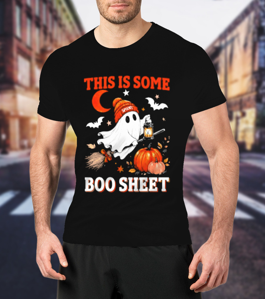 This Is Some Boo Sheet Spooky Ghost Lantern Pumpkin Halloween T-Shirt