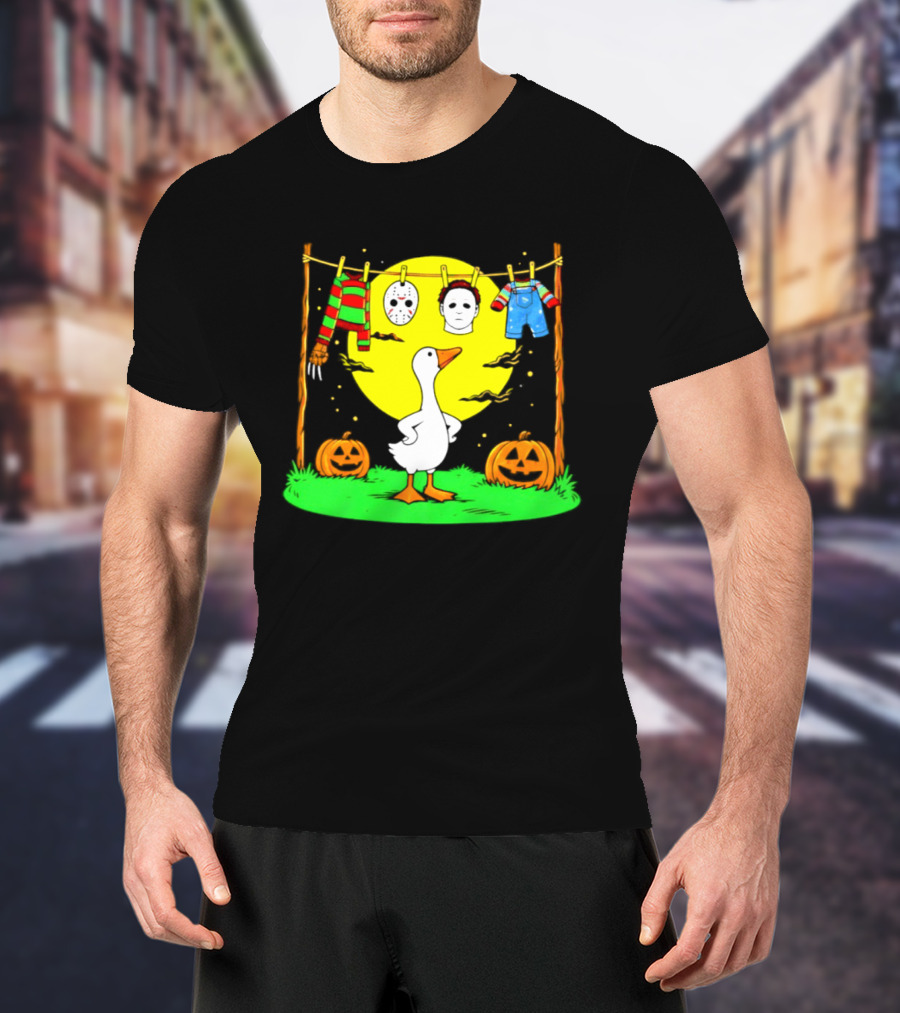 Goose Horror Halloween '26 Pumpkin Jason Freddy Chucky Outfits T-Shirt