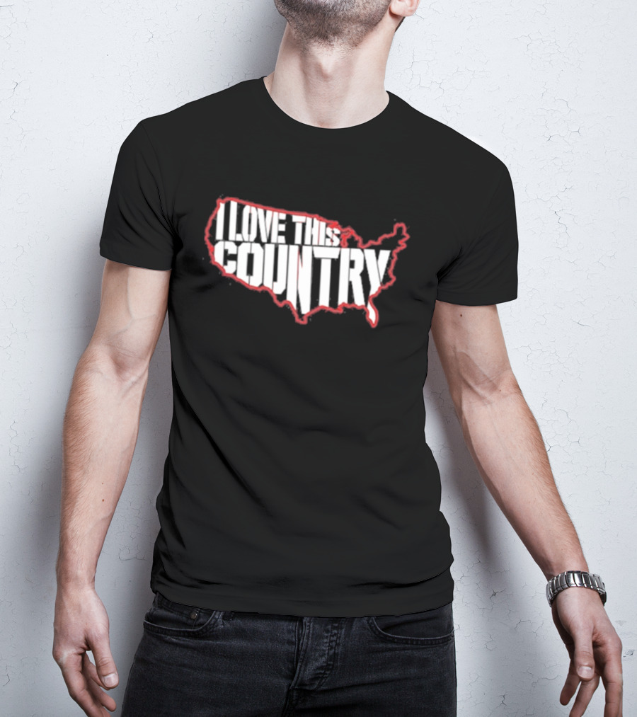 I Love This Country United States Map T-Shirt