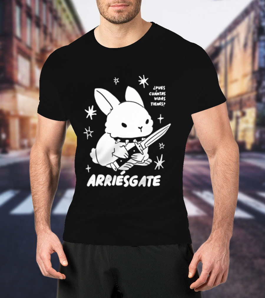 Dulce Nopronto ¿Pues Cuántas Vidas Tienes Arriésgate Conejo Cuchillo Kawaii Estrellas T-Shirt