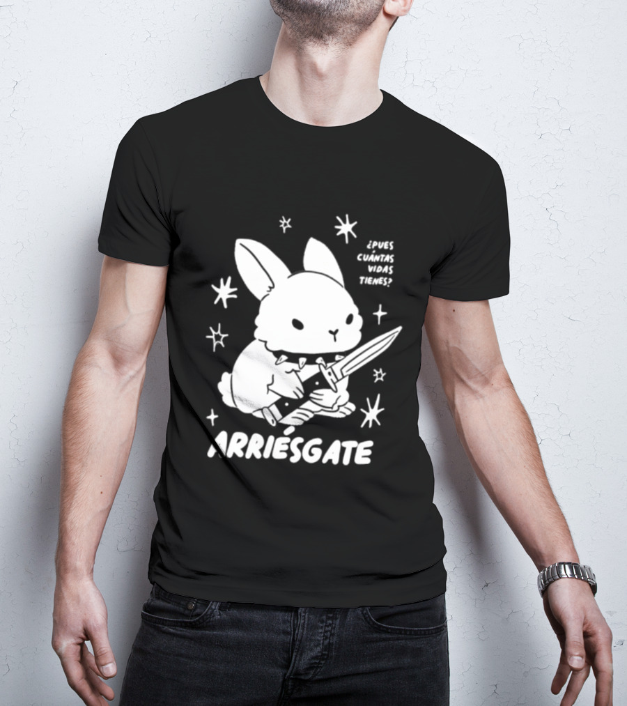 Dulce Nopronto ¿Pues Cuántas Vidas Tienes Arriésgate Conejo Cuchillo Kawaii Estrellas T-Shirt