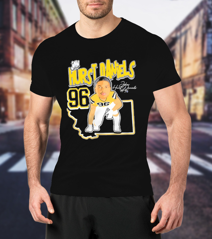 Montana State Bobcats 2026 Hurst Daniels 96 Player Caricature T-Shirt