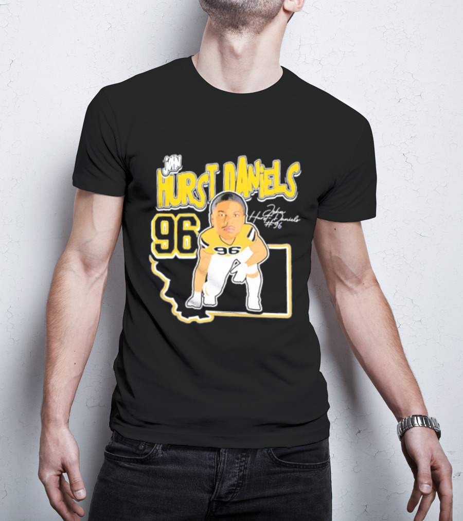 Montana State Bobcats 2026 Hurst Daniels 96 Player Caricature T-Shirt