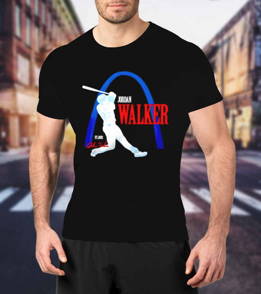 Jordan Walker St Louis Cardinals Gateway Arch Baseball Player T-Shirt