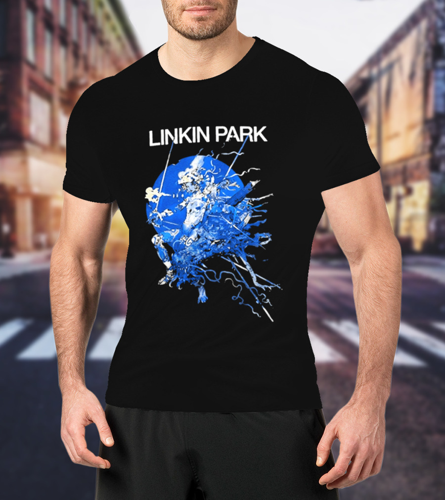 Linkin Park Katsuya Terada Blue Abstract Art Collaboration T-Shirt