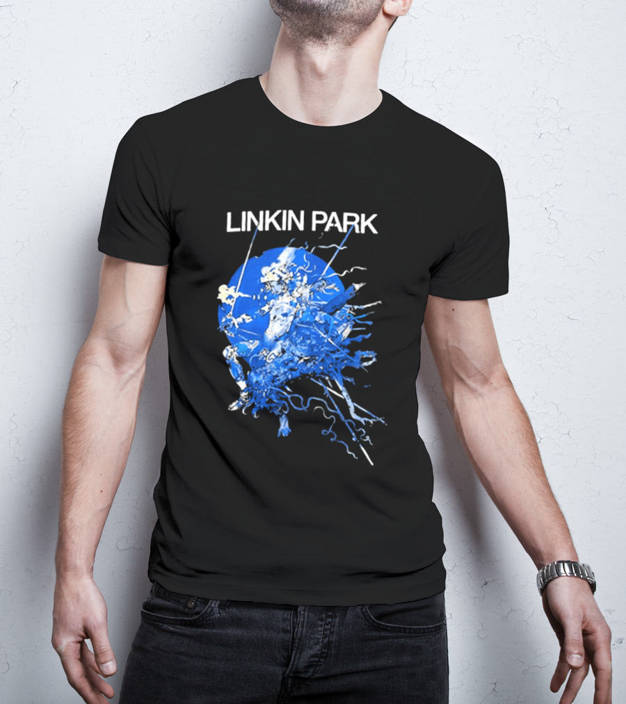 Linkin Park Katsuya Terada Blue Abstract Art Collaboration T-Shirt