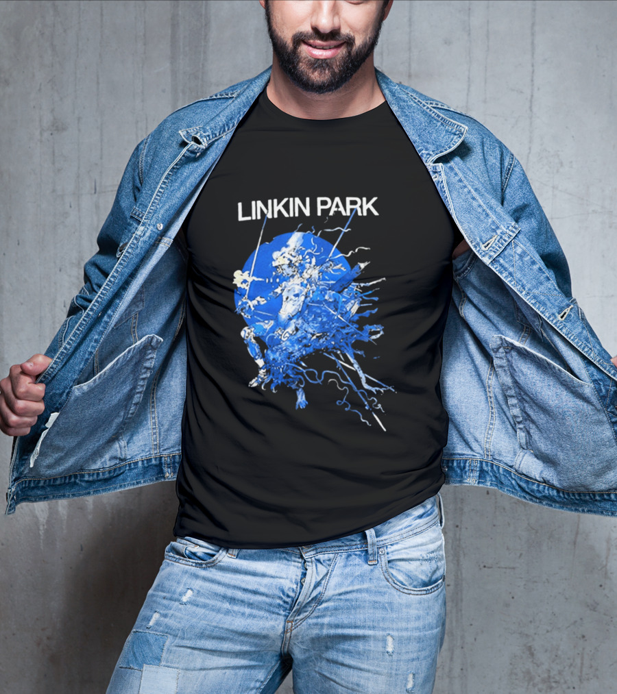 Linkin Park Katsuya Terada Blue Abstract Art Collaboration T-Shirt