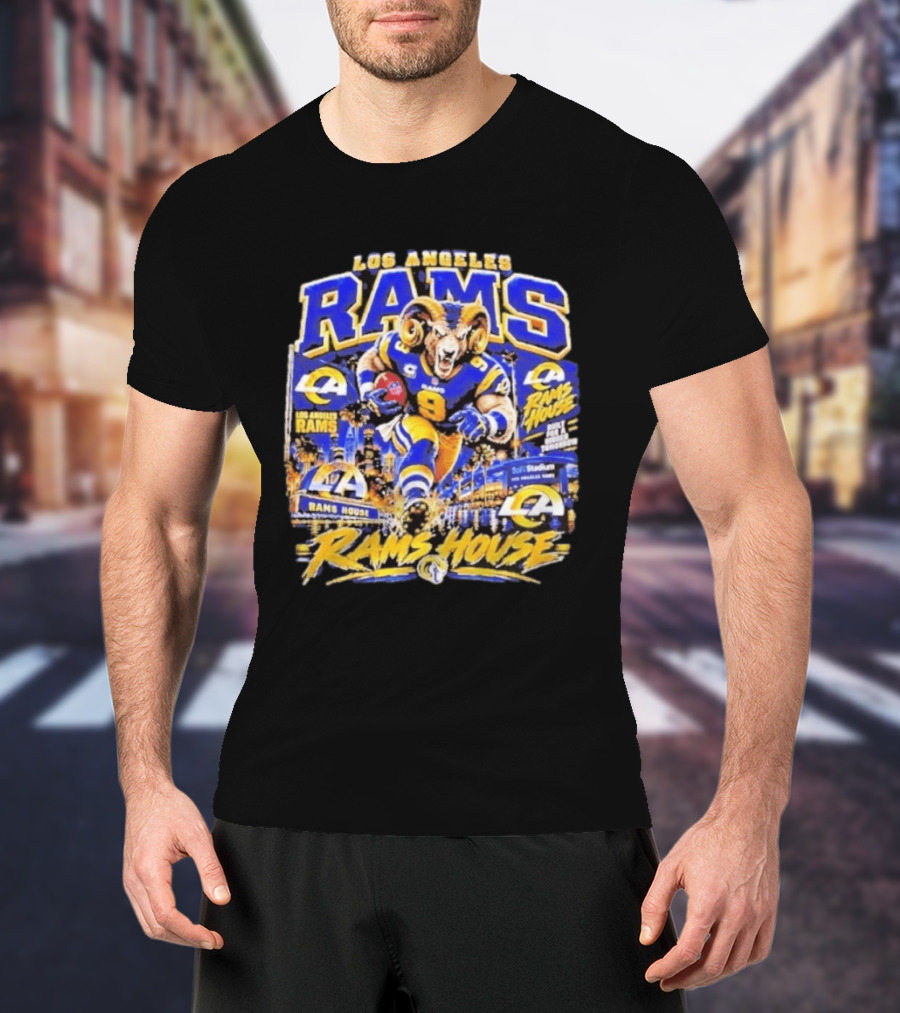 Los Angeles Rams House Ram Mascot SoFi Stadium Football Fan Gear T-Shirt