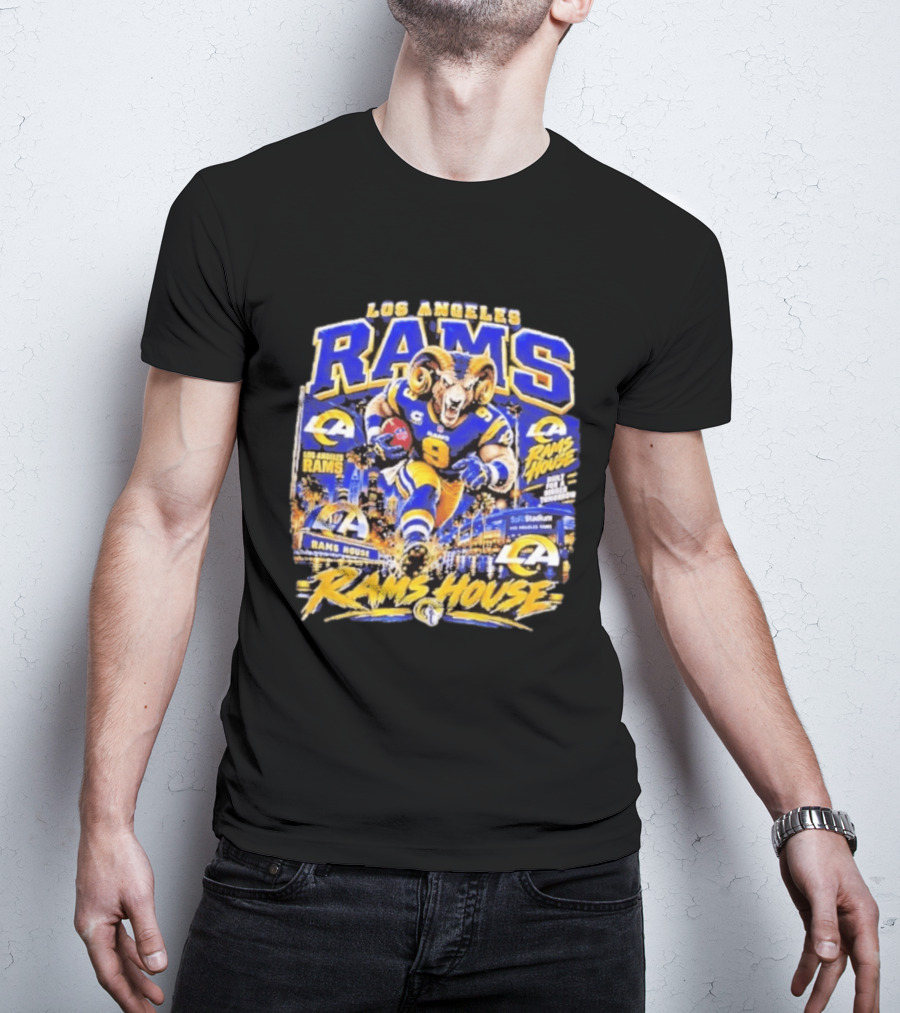 Los Angeles Rams House Ram Mascot SoFi Stadium Football Fan Gear T-Shirt