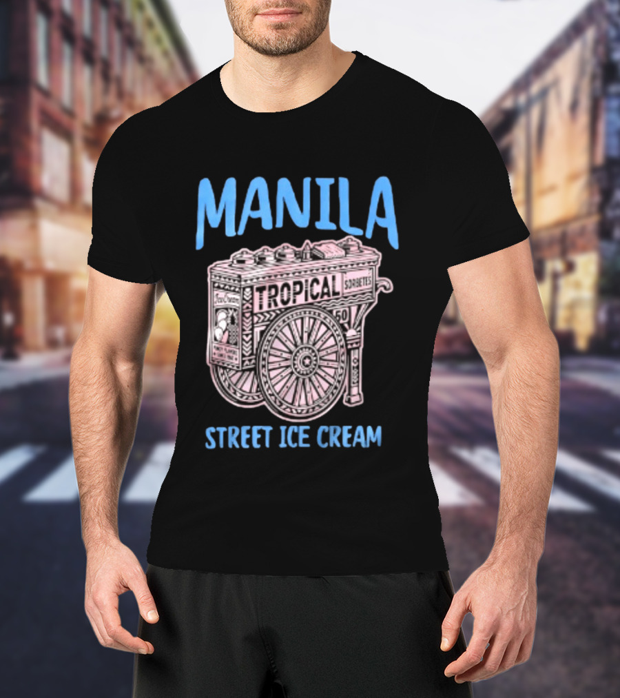 Manila Tropical Sorbetes Vintage Cart Street Ice Cream T-Shirt