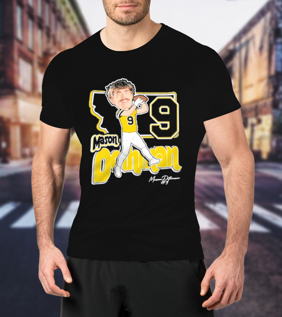 Mason Dethman Montana State Bobcats Caricature 2026 Number 9 Football T-Shirt
