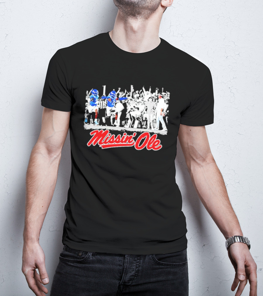 Missin Ole Miss Football Sideline Game Day Enthusiasts T-Shirt