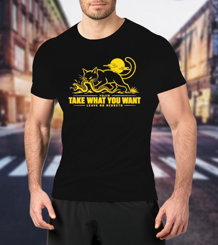 Yujin Take What You Want Leave No Regrets Cat And Snake Sun Scene T-Shirt