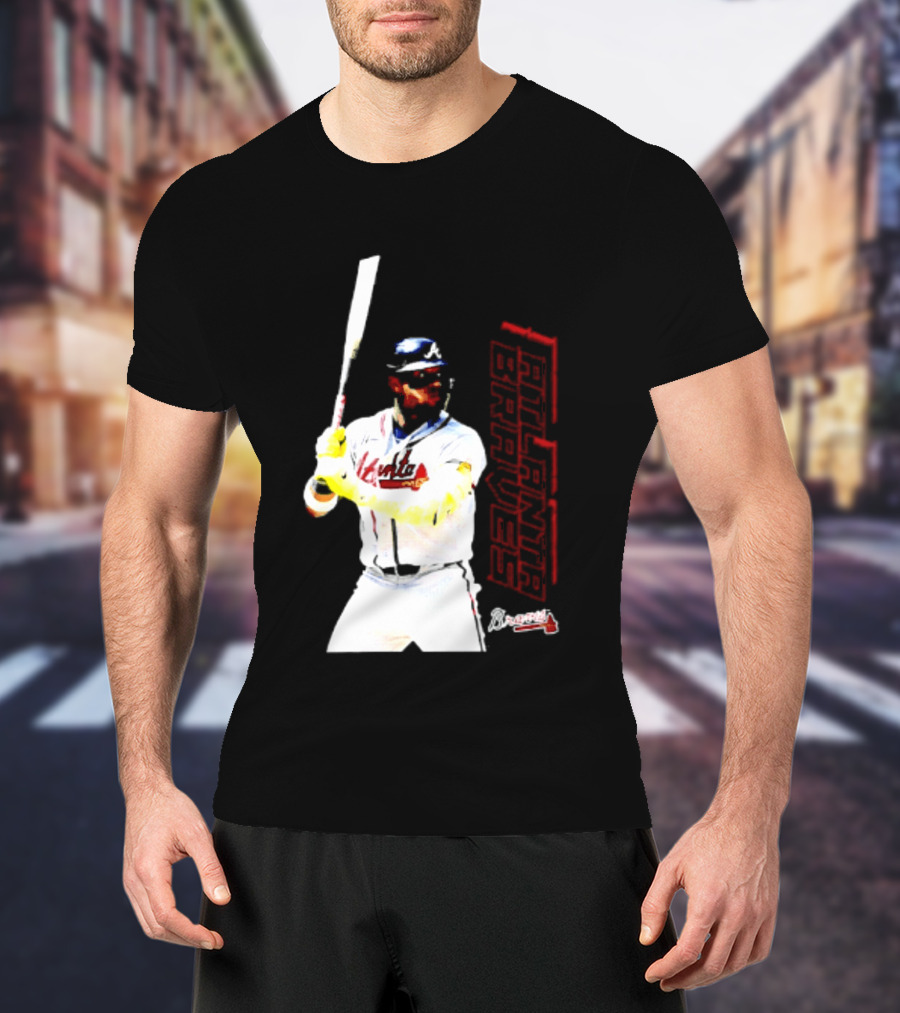 Ronald Acuña Jr Atlanta Braves Swing Action Baseball Player T-Shirt