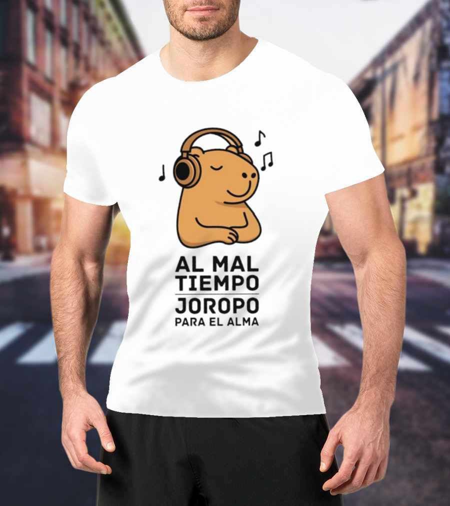 Al Mal Tiempo Joropo Para El Alma Capybara Headphones Music Notes T-Shirt