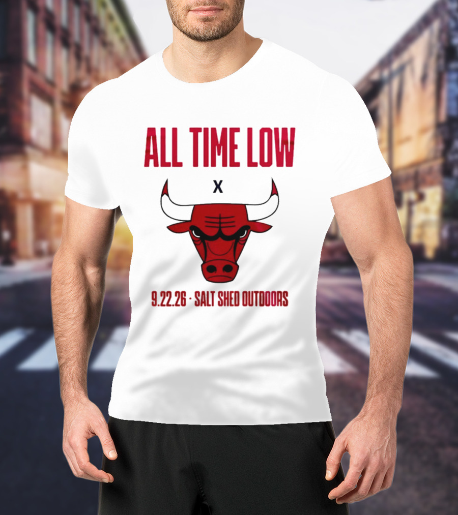 All Time Low Chicago Bulls Collaboration Salt Shed Outdoors 9.22.26 T-Shirt