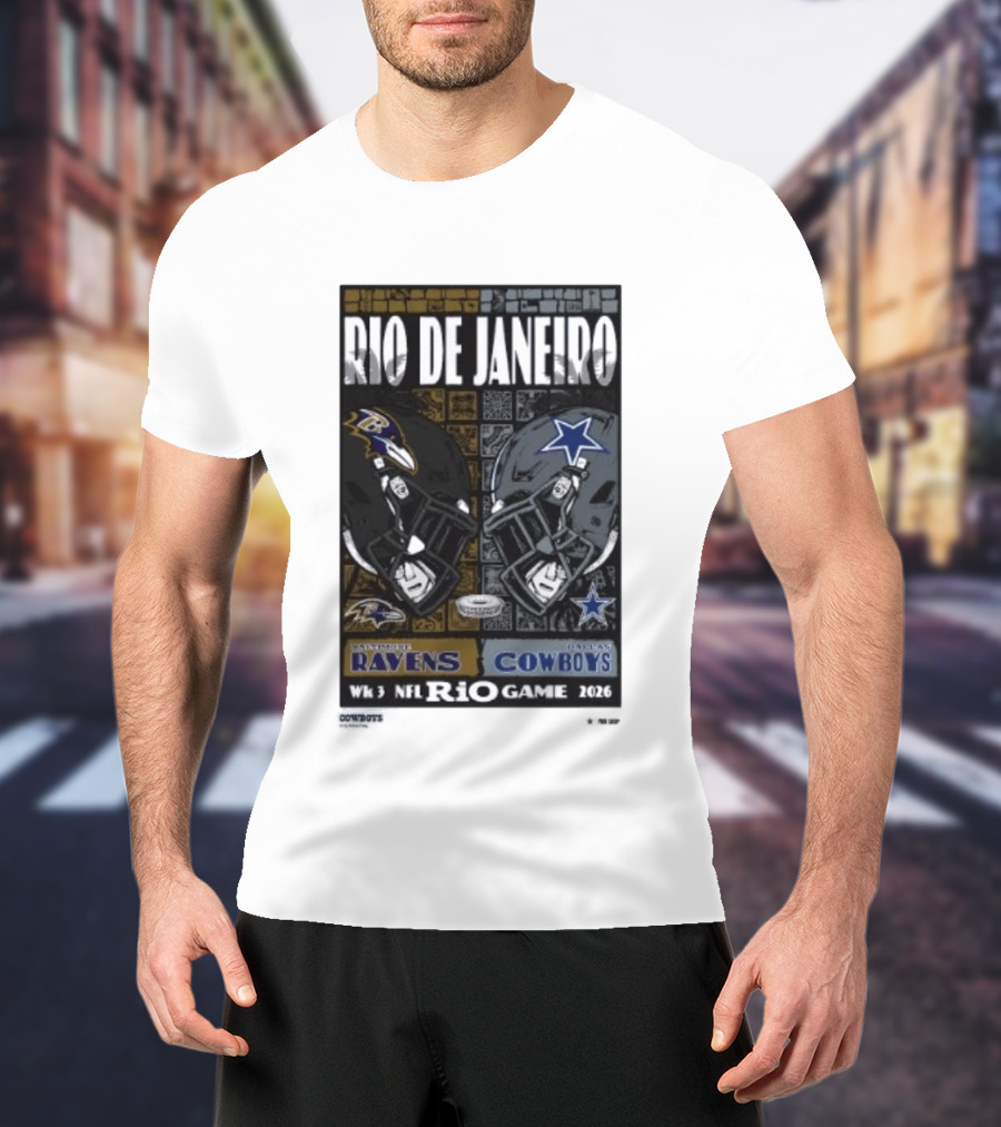 Rio De Janeiro Week 3 2026 NFL Ravens Cowboys Game T-Shirt