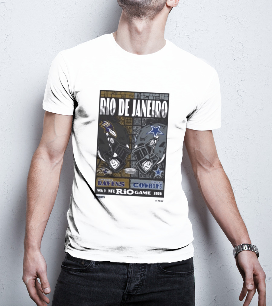Rio De Janeiro Week 3 2026 NFL Ravens Cowboys Game T-Shirt